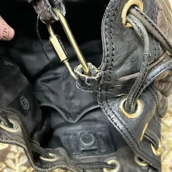 Y2K Juicy Couture Vintage Genuine Leather Shoulder Bag Shoulder Quilted - Picture 15 of 16